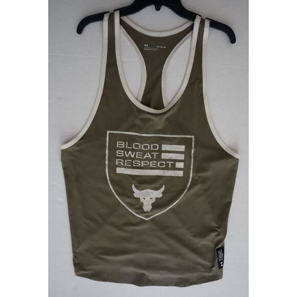 Under Armour 1370487 361 Men's Sz XL Green Project Rock "BSR" Flag Tank Top - Picture 5 of 8